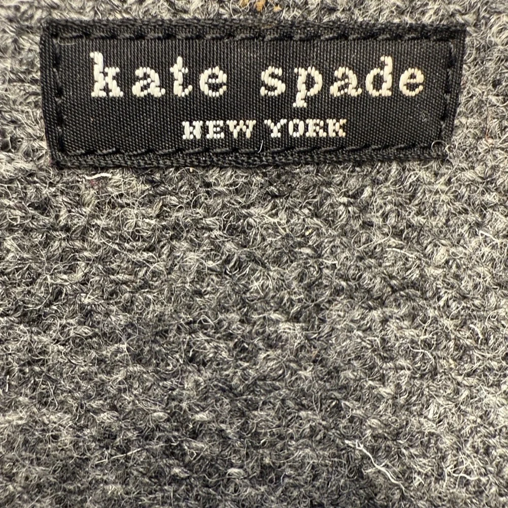 Vintage Kate Spade Black and Gray Wool Patchwork Small Bag - Picture 6 of 15